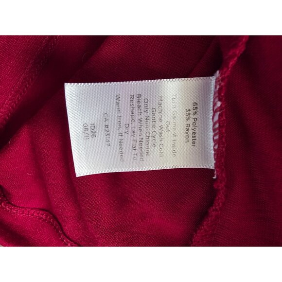 Talbots Womens Petites Tiered Cascading Ruffle Tank Top LP Red - Picture 5 of 7